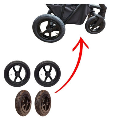 Komplet kół pompowanych do wózka ROAN IVI 2.0 - 4szt czarne pompowane